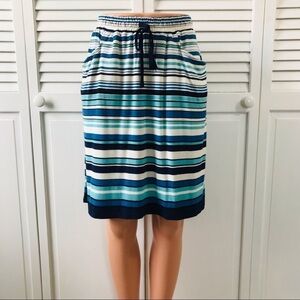 MAX STUDIO Blue White Striped Skirt Size Small